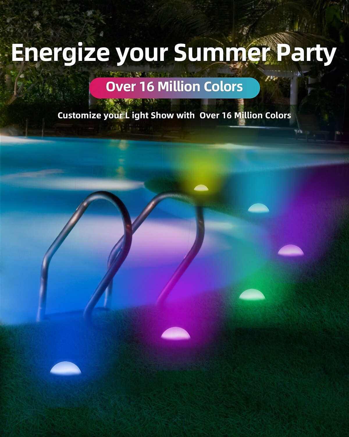 LED Slimme Licht Zonnebuiten Grondstekkerlamp IP68 Waterdichte 5050 LED Bloem RGB Regenboog lichtsnoer voor Binnenplaats Tuin Gazon Festival Huwelijk Feest Sfeerversiering 2025 - $37.99 –P1