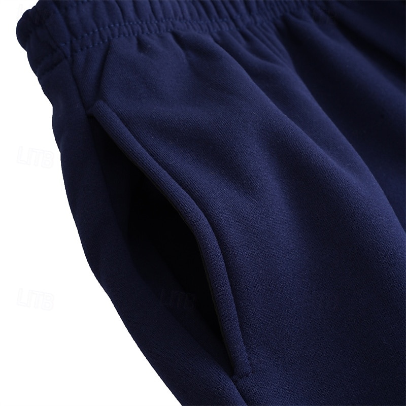 Herren Jogginghose Fleecehose Hose Gerade geschnittene Sweatpants Ausgestellte Jogginghose Kordelzug Tasche Elastischer Bund Farbblock Komfort Weich Outdoor Täglich Ausgehen Mode Lässig Schwarz 2026 - $20.99 –P6