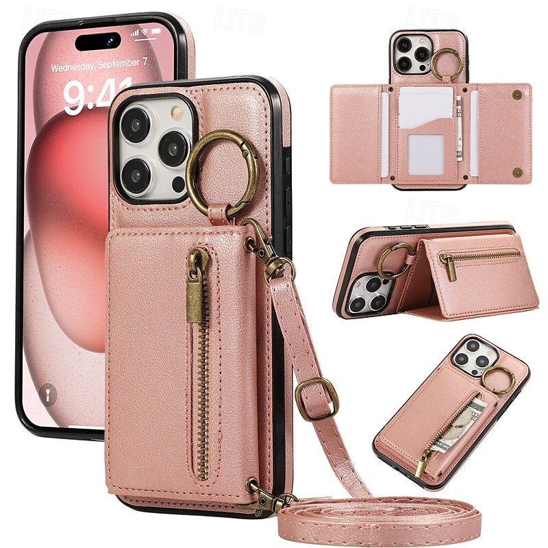 2025年 電話 ケース 用途 iPhone 16 Pro Max プラス iPhone 15 プロマックスプラス iPhone 14 13 12 11 Pro Max Plus Mini SE バックカバー スタンド付き バンカーリング ジッパ- レトロ風 TPU PUレザー コレクション – $20.99 –P6