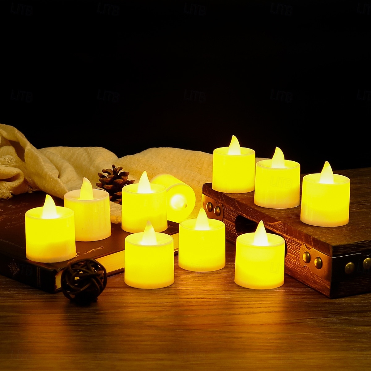 LED elektroniskt ljus candle light hjärtformad förslag party romantisk dekoration rekvisita jul halloween semesterparty hem dekoration 12/24 st 2026 - $14.49 –P12