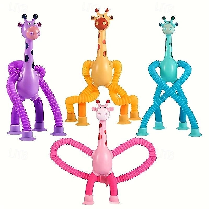 4pcs Giraffe Stretching Toy Suction Cup Variety Shape Stretching Tube Decompression Novelty Educational Children's Toys halloween christmas gift 2025 - $24.99 –P5