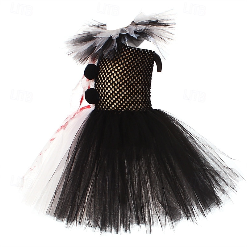 Lapset Tyttöjen Mekko Cosplay mekko Cosplay Custom Yhtenäinen väri Värikäs Hihaton Suoritus Juhla Halloween juhla Silmukka Tilkkutäkki Vintage Goottityyli Halloween Custom Polyesteri Polvipituinen A 2025 - $26.99 –P7