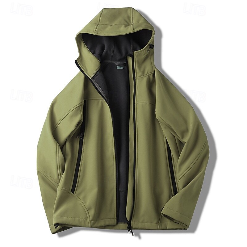 Herren Fleecejacke für Wanderer Winter Draussen warm Fleece-Futter Wasserdicht Windundurchlässig Vliesjacken Voller Reißverschluss Klettern Camping / Wandern / Höhlenforschung Reisen Schwarz 2025 - $56.99 –P13