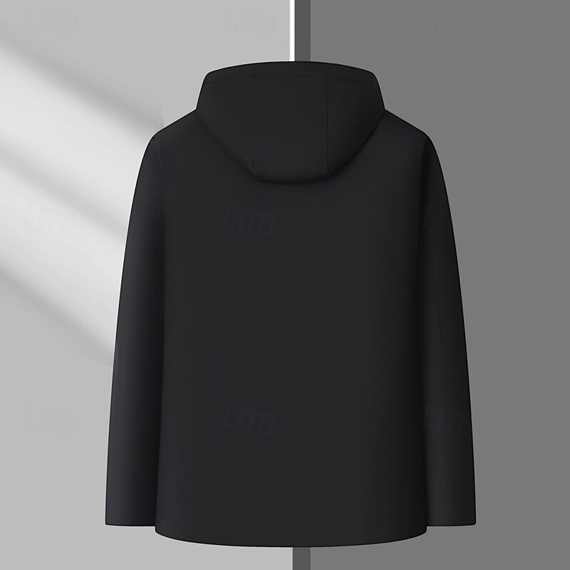 Per uomo Cappotto invernale Lungo Inverno Tinta unita / tinta unita Informale Standard Nero Blu scuro Giacca del 2025 a $60.99 –P9