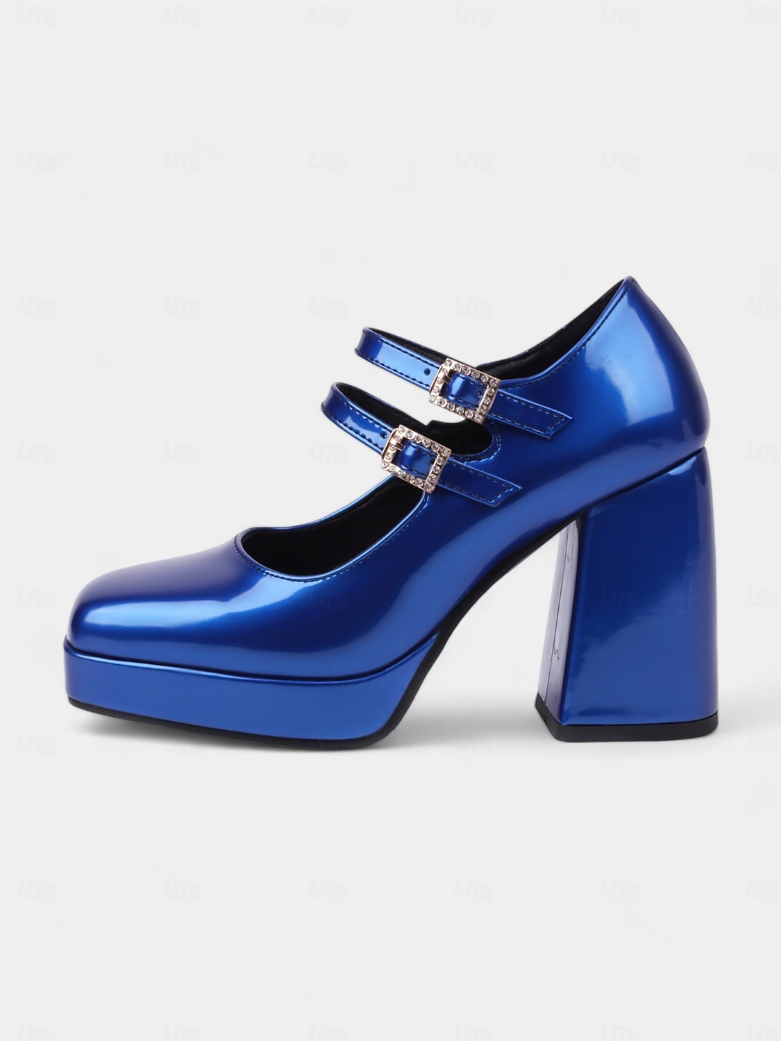 pantofi de damă retro din piele artificială lăcuită, groși, Mary Jane, cu bretele duble – pantofi cu toc bloc la modă pentru ținute de petrecere sau casual de inspirație vintage 2025 - $64.99 –P6