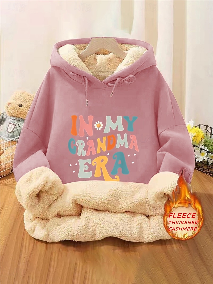 Women's Hoodie Sweatshirt Fleece Letter Street Dailywear Pocket Print Casual Hoodie Long Sleeve Micro-elastic Fall Winter Comfrt Breathable Soft Fabric 2025 - $36.99 –P3