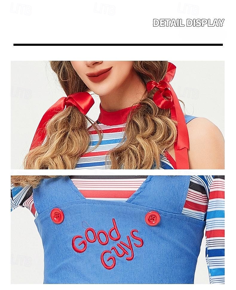 Chucky Scary Doll Dress Costume Group & Family Halloween Costumes Kid's Adults' Women's Girls' Movie / TV Theme Costumes Horror Party Carnival Easy Carnival Costume 2025 - $48.99 –P6