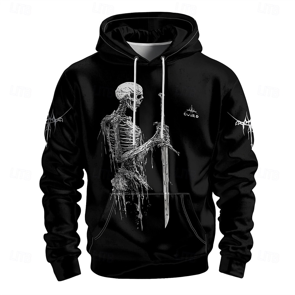 Men's Graphic Dark Hoodie Hoodies Sweatshirt Vacation Daily Classic Casual Long Sleeve Hooded Vacation Sports Outdoor Going out Streetwear Black Printing Spring &  Fall Designer S M L XL XXL 3XL 2026 - $33.99 –P6