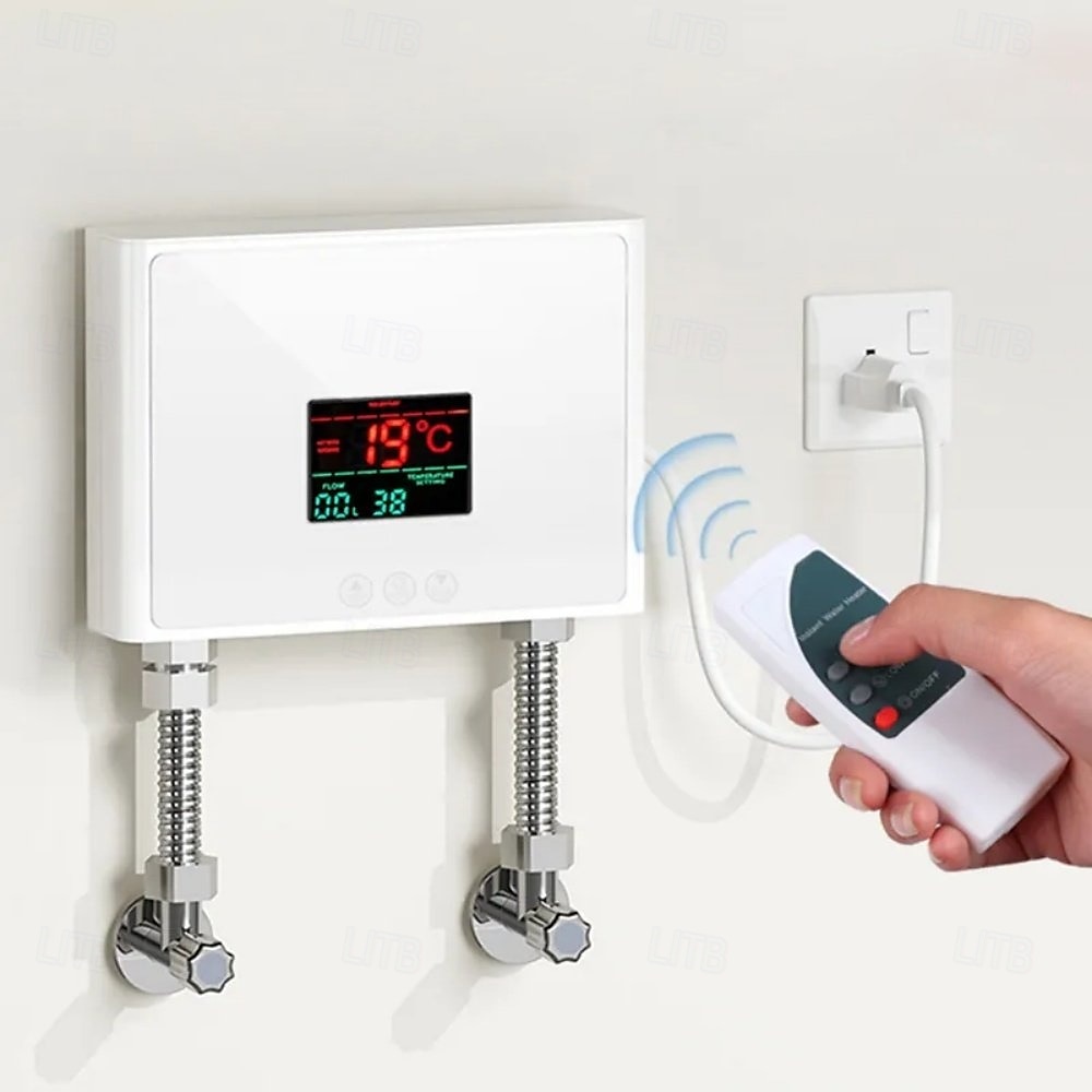 Průtokový ohřívač vody 110v/220v 3000w nástěnné elektrické ohřívače pro koupelnové teplovodní sprchy a vytápění domácí kuchyně bílá 2025 - $71.99 –P7