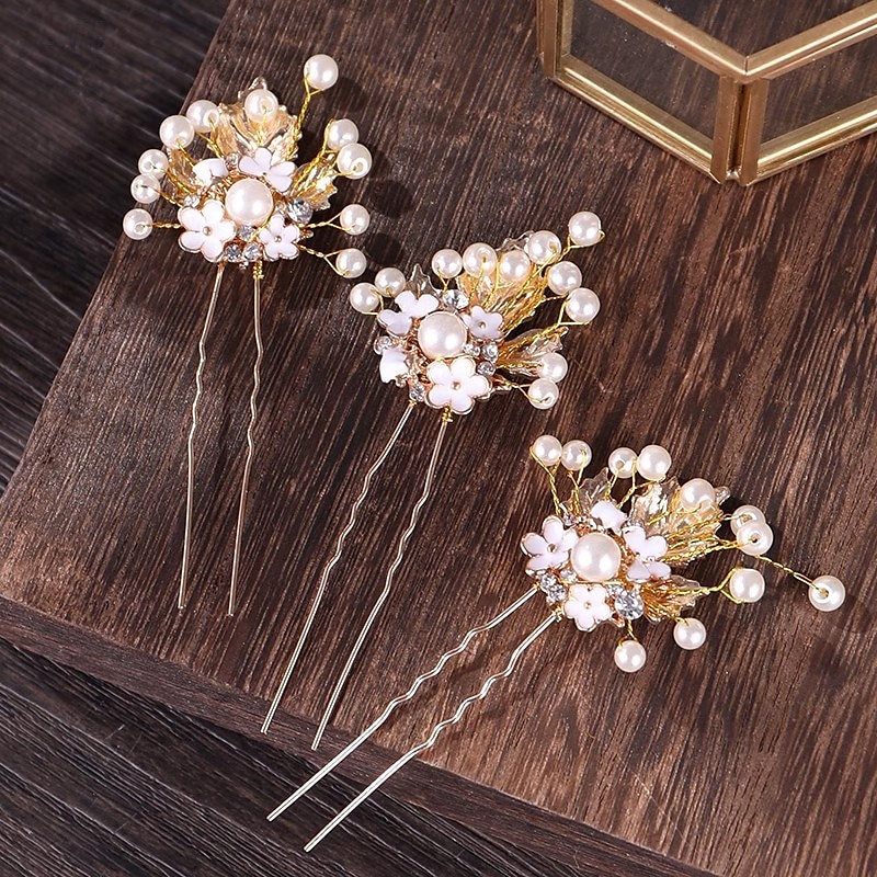 Kopfschmuck Strass Aleación Hochzeit Cocktail Elegant Vintage Einfach Mit Kunstperlen Blumig Kopfschmuck Kopfbedeckung 2025 - $15.49 –P1