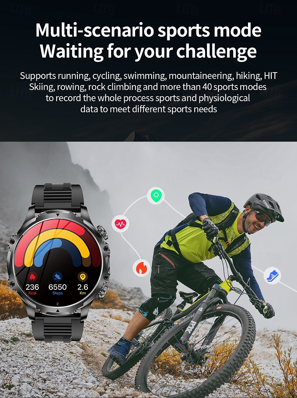 696 AK75 Smart Watch 1.85 inch Smart Band Fitness Bracelet Bluetooth Pedometer Call Reminder Sleep Tracker Compatible with Android iOS Men Hands-Free Calls Message Reminder Step Tracker IPX-0 52mm 2025 - $62.99 –P14