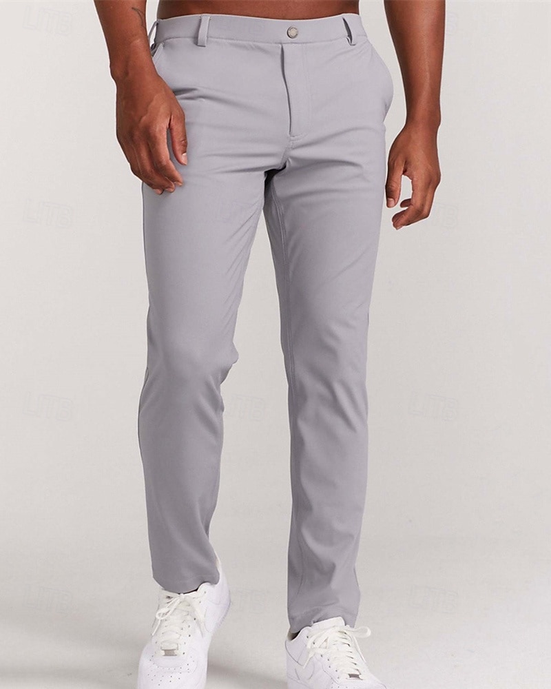 Voor heren Pakken Broek Chinese Knop Zak Effen Comfort Formeel Feest Werk Modieus Klassieke Stijl Zwart Wit Micro-elastisch 2026 - $12.49 –P12