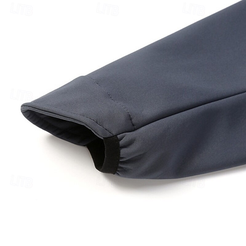 Men's Hiking Fleece Jacket Winter Outdoor Patchwork Thermal Warm Fleece Lining Waterproof Windproof Fleece Jackets Full Zip Climbing Camping / Hiking / Caving Traveling Dark Grey Black White Navy Blue 2025 - $70.99 –P18