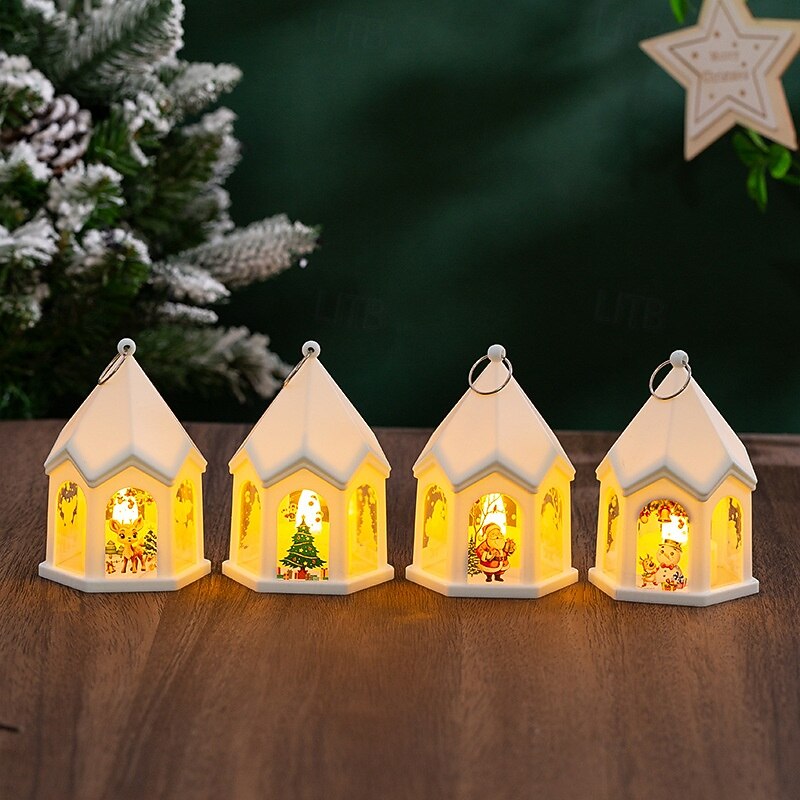 decor de Crăciun lumina de noapte cadou strălucitor de Anul Nou lanternă retro pandantiv brad de Crăciun decor de masă elemente de recuzită de vacanță 1buc 2025 - $9.49 –P6