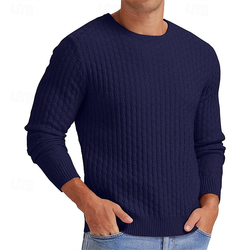 Per uomo Pullover Maglione Maglione lavorato a maglia A coste Maglia Standard Lavorato a maglia Jacquard Liscio Girocollo Di tendenza Essenziale Da tutti i giorni Appuntamento Abbigliamento Autunno del 2025 a €27.99 –P6