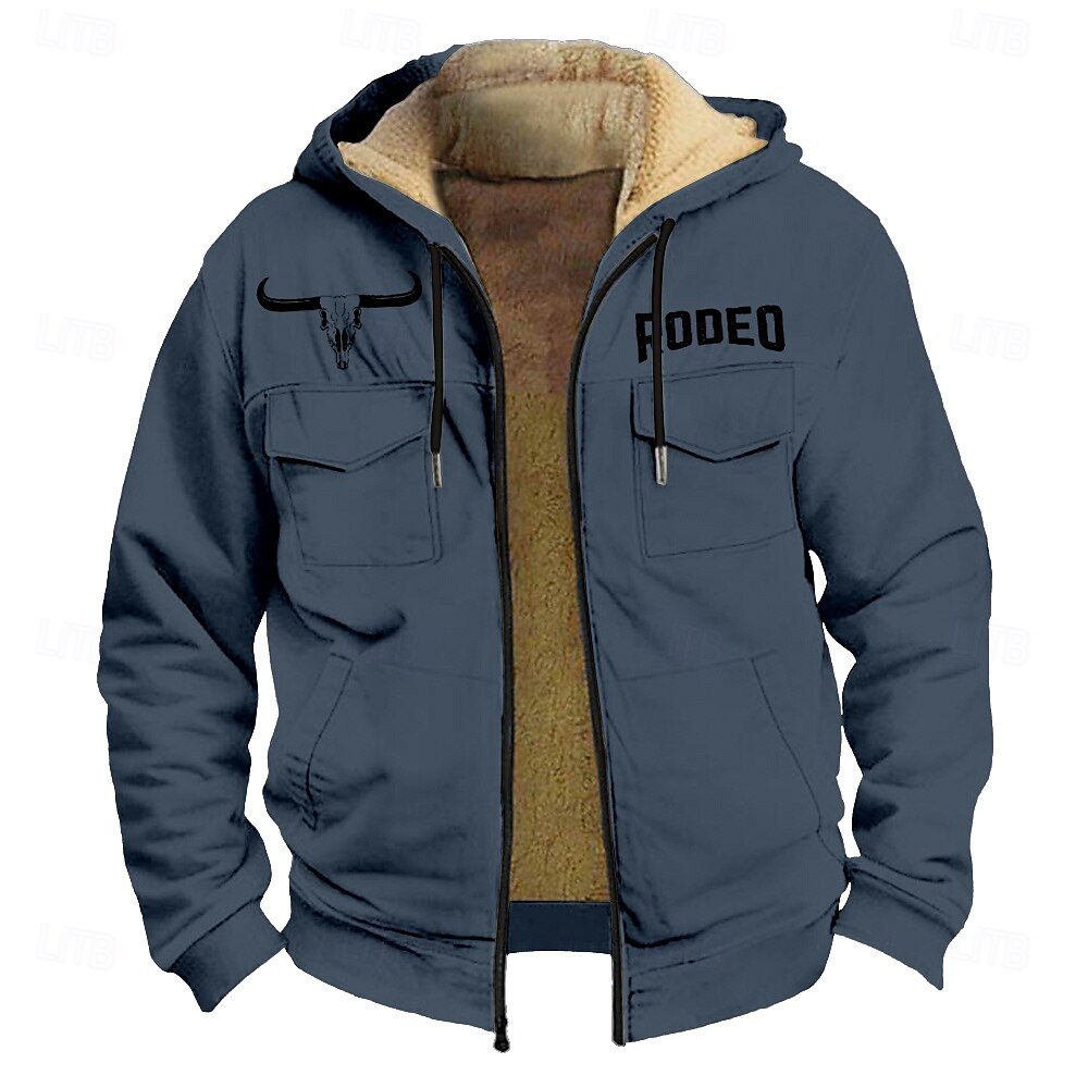 Homens Vaca Tosão Moletom Moletons Moletom Manga Longa Moletom com capuz Com Capuz Moda Impressão 3D Feriado Caça Streetwear Azul Marron Zíper Bolsos Outono Inverno Designer de 2025 por $40.99 –P4