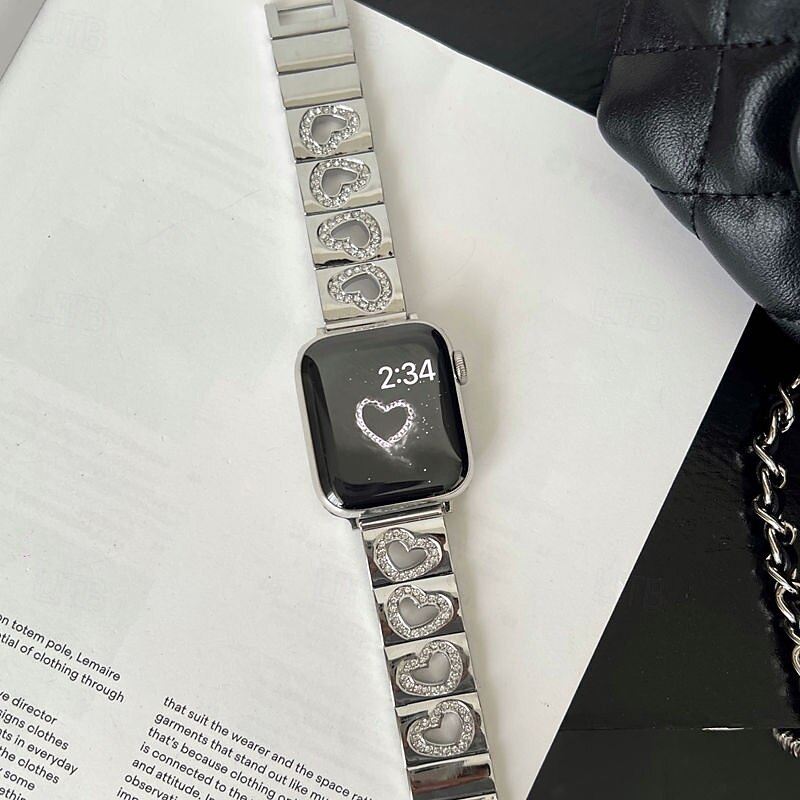 2025年 Solo Loop と互換性があります Apple Watch ウォッチバンド 38mm 40mm 41mm 42mm 44mm 45mm 49mm 女性 グリッター素材 ブリンブリンダイヤモンド 合金 交換用時計バンド のために iwatch Ultra 2 Series 9 8 7 SE 6 5 4 3 2 1  コレクション – $23.99 –P2