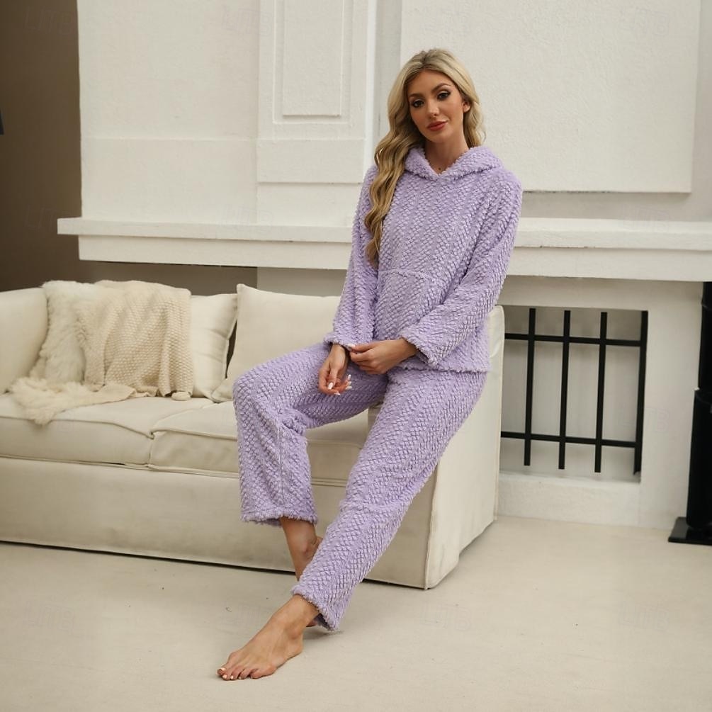 Dospělé Pevná barva Pyžama Noční přádlo Overalová pyžama Kigurumi pyžamo Pyžama Pro Dámské denní nošení Karikatura 2025 - $35.99 –P5
