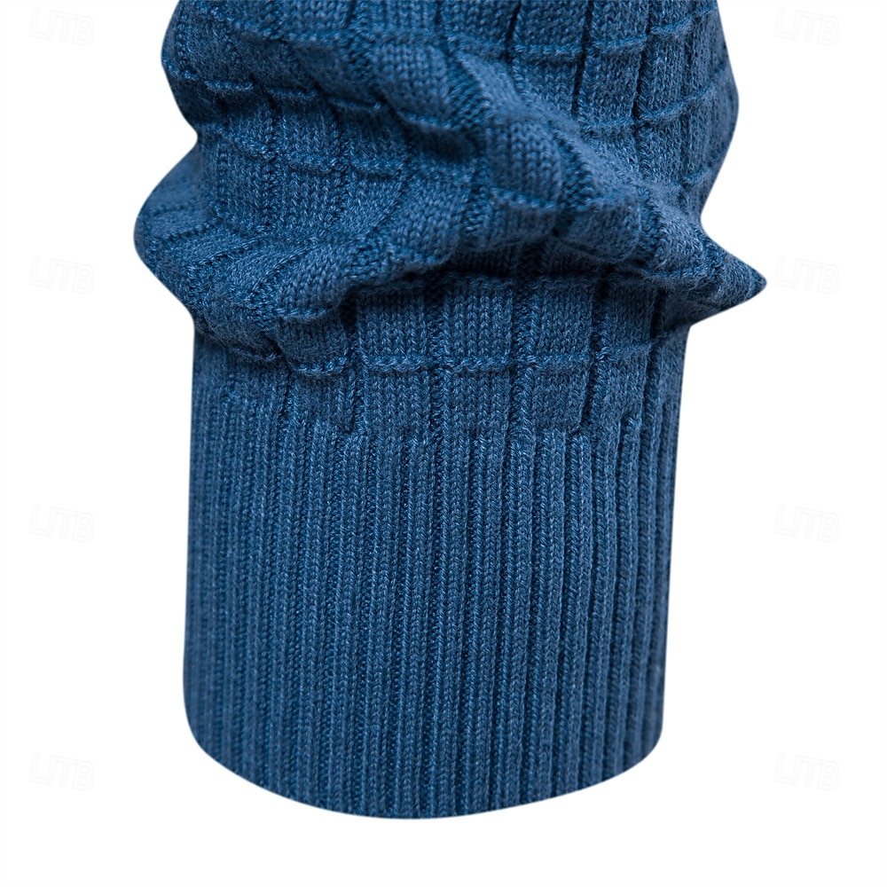 100% Baumwolle Herren Pullover einfarbig Oansatz hochwertige Mesh Pullover männlich neue Winter Herbst Basic Pullover für Männer 2025 - $37.99 –P5