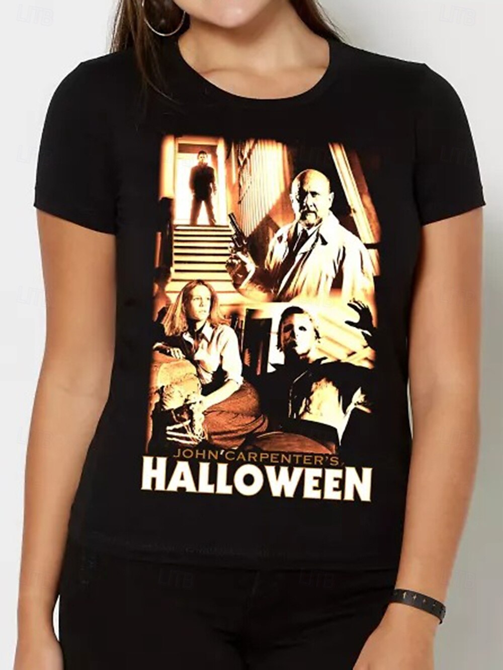 Halloween Michael Myers T-skjorte Trykt mønster Graphic Til Par Herre Dame Voksne Halloween Karneval Maskerade Varmstempling Fritid / hverdag 2025 - $15.49 –P5
