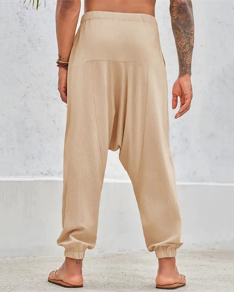 Herren Baumwollhosen Hose Hosen Sommerhosen Strandhose Haremshose Tasche Kordelzug Elastische Taille Glatt Komfort Atmungsaktiv Täglich Festtage Urlaub Hawaiianisch Boho Armeegrün Weiß 2025 - $27.99 –P6