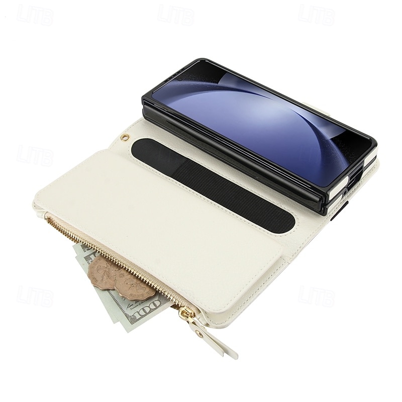 telefono Custodia Per Samsung Galaxy Piegatura a Z 7 Z Fold 6 Z Fold 5 Z Fold 4 Z Fold 3 Custodia Portafoglio con Supporto Magnetico Cerniera Retrò TPU Pelle PU del 2025 a $33.99 –P9
