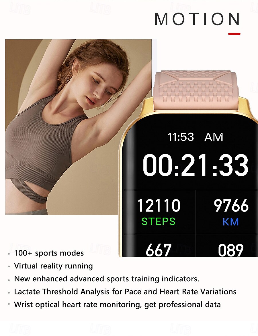 iMosi F12 Smart Watch 2.02 inch Smartwatch Fitness Running Watch Bluetooth Pedometer Call Reminder Activity Tracker Compatible with Android iOS Women Men Hands-Free Calls Media Control Message 2025 - $39.99 –P11