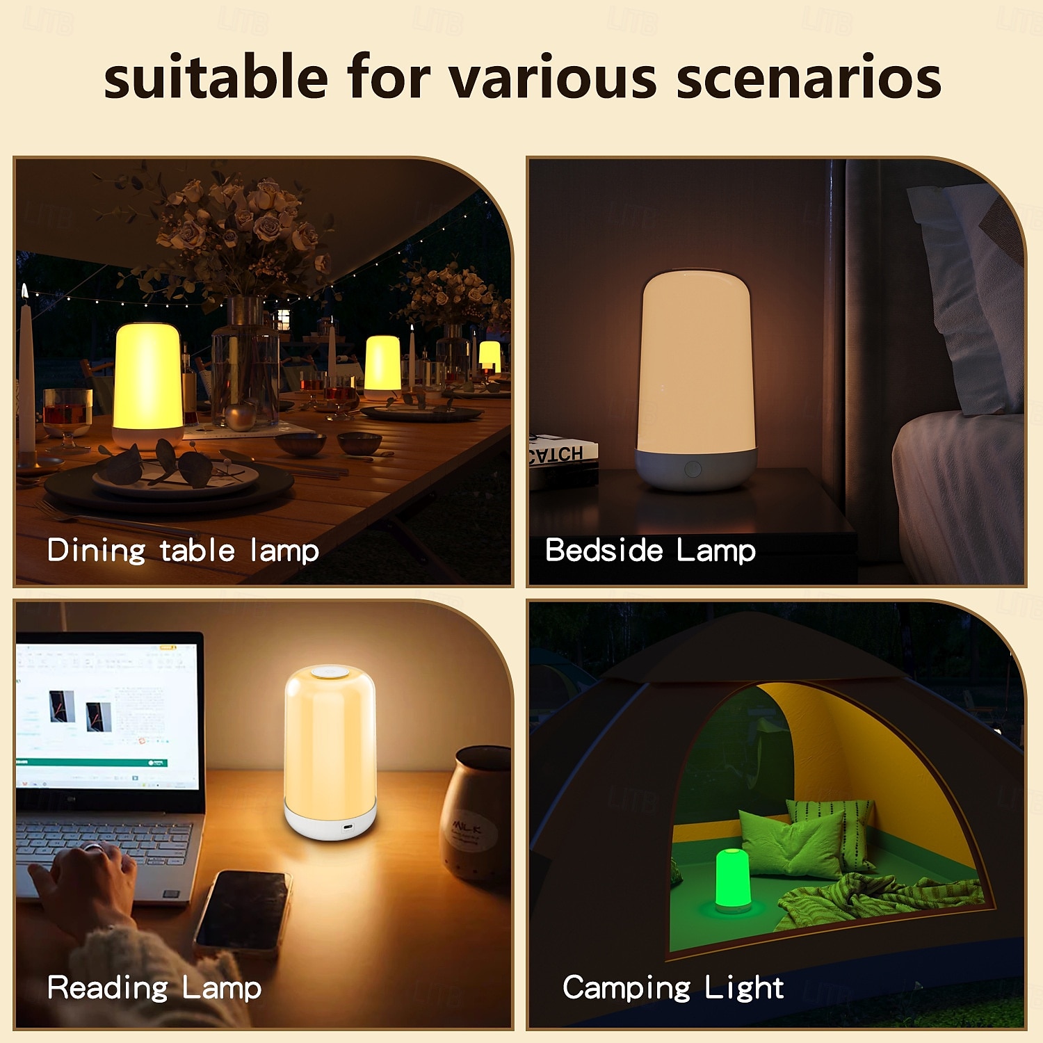 LED Smart Light Dimmable Seven-Color Touch Control Night Light, Rechargeable Battery Operated Bluetooth Table Lamp with Timer for Kids, Travel, and Desk Use 2025 - $37.99 –P9