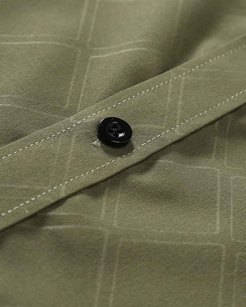 Per uomo Camicia Camicia elegante Camicia con Bottoni Plaid Matrimonio Feste Rosso Verde Grigio Manica Lunga Bavero Primavera & Autunno Abbigliamento del 2026 a $30.99 –P4