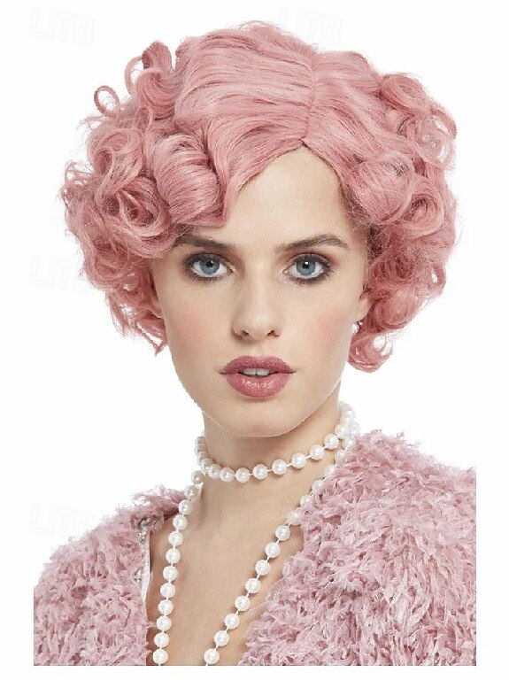 20s Flirty Flapper Wig Pastel Pink Halloween Cosplay Party Wigs 2025 - $20.99 –P1