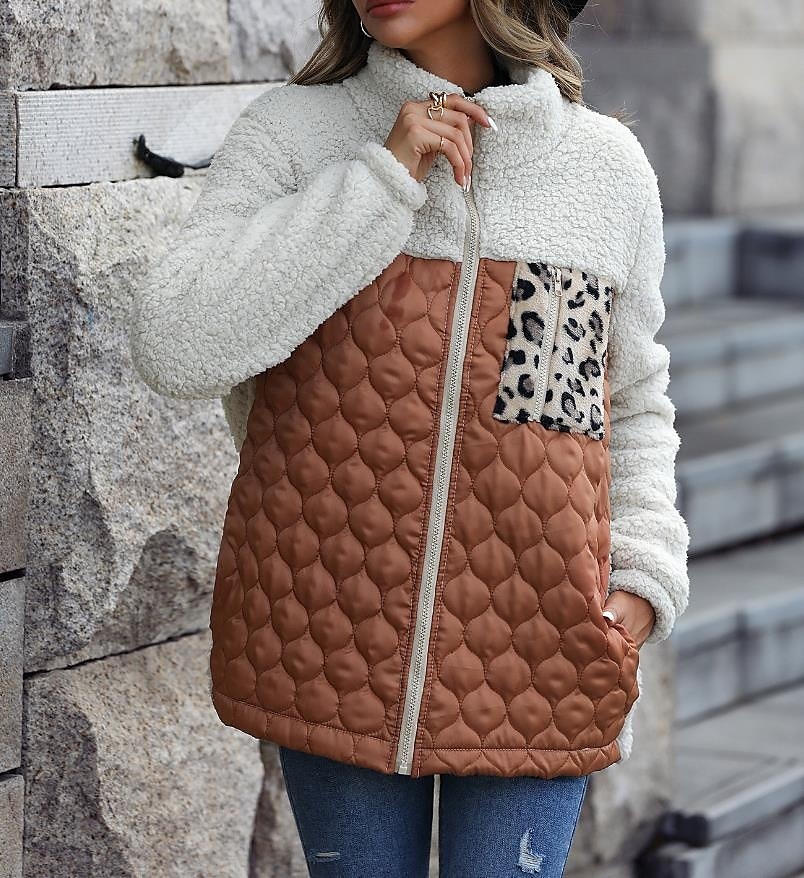 Mulheres Casaco impermeável Para Noite Outono Inverno Longo Casaco Normal Manter Quente Respirável à moda Casual Casaco Manga Longa Leopardo Corte Justo Vinho Verde Tropa Café de 2025 por $36.99 –P2