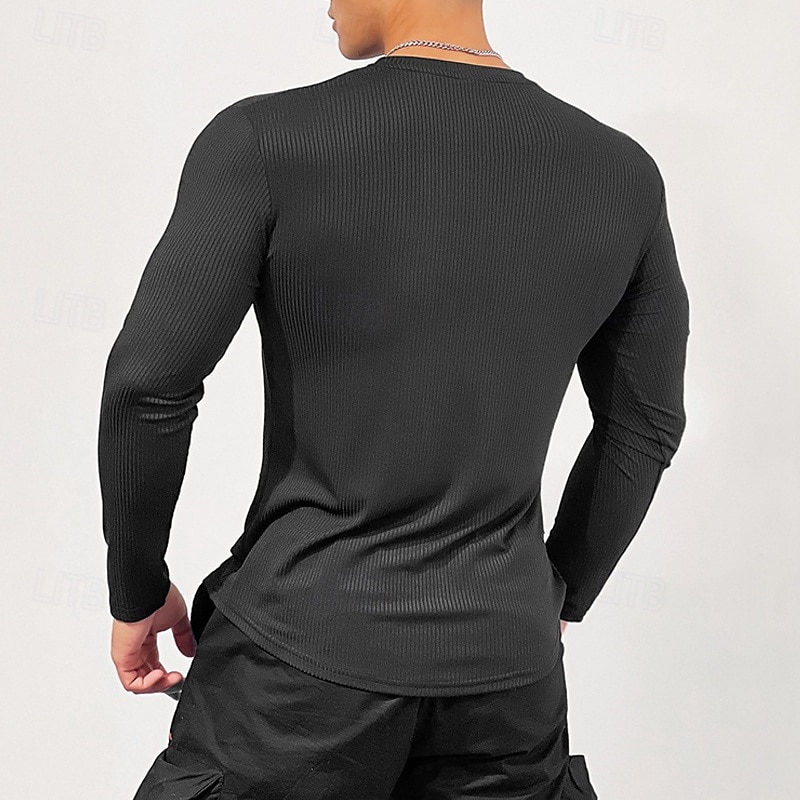 Per uomo Maglia Atletica Maglia da palestra Camicia fitness Camicia a compressione imbottita Manica lunga Maglietta Informale Athleisure Autunno Traspirante Morbido Allenamento in palestra Corsa del 2025 a $14.39 –P7