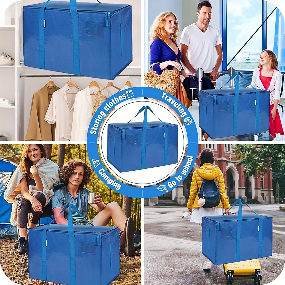 24 Gallonen, extra große, strapazierfähige, faltbare Umzugstaschen mit Reißverschluss und stärkerem Griff, können getragen und bewegt werden, faltbar, geeignet für Umzüge, Reisen, Lagerung im Wohnheim, wasserdichtes Material 2025 - $16.99 –P7