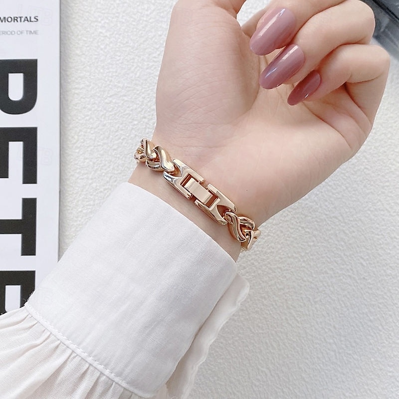 Solo Loop Compatibel met: Apple Watch-horlogebandje 38mm 40mm 41mm 42mm 44mm 45mm 49mm Bling Diamant Metalen sluiting Verstelbaar Legering Vervangende horlogeband voor iwatch Ultra 2 Series 9 8 7 SE 2026 - $17.99 –P6