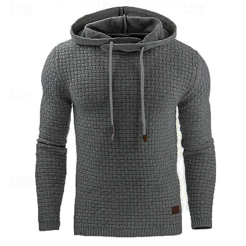 Pánské Kapuce Meruňková Černá Bílá Armádní zelená Rubínově červená Kapuce Bez vzoru Žakár Kapsy Rýhovaný S texturou Sporty a outdoor Denní Dovolená Polyester Šik ven Základní Na běžné nošení Jaro 2025 - $14.49 –P9