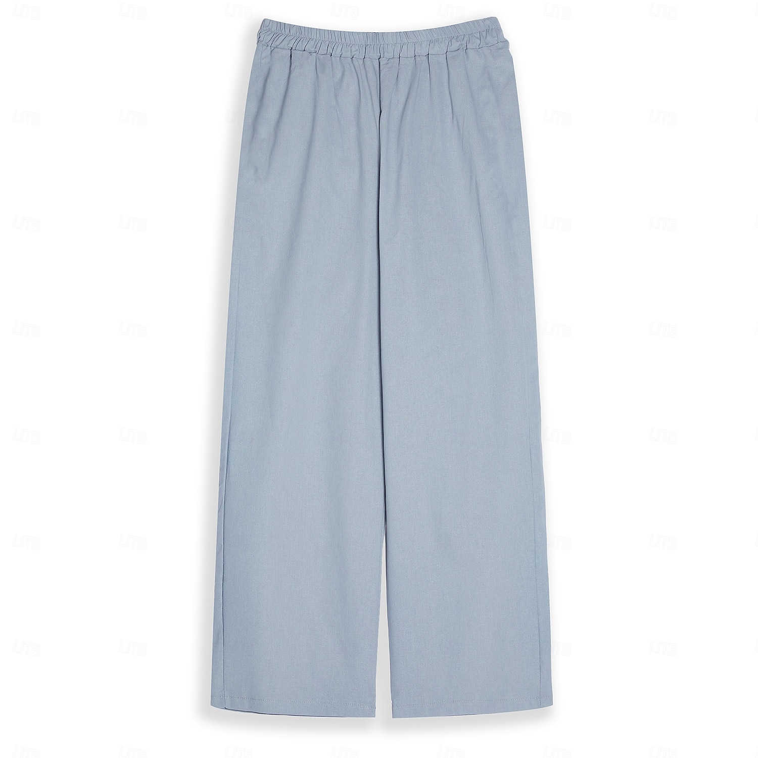 Ensembles en coton et lin pour femmes, ensembles deux pièces, couleur unie, mode, col rond, rue, quotidien, 2 pièces, blanc, bleu, kaki, gris, printemps et automne de 2025 ? $35.99 –P6