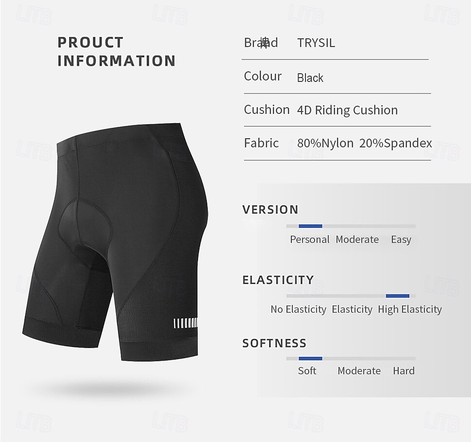 Men's Cycling Pants Cycling Shorts Bike Padded Shorts / Chamois Race Fit Sports Breathable Quick Dry Moisture Permeability Black Elastane Clothing Apparel Bike Wear 2025 - $33.99 –P6