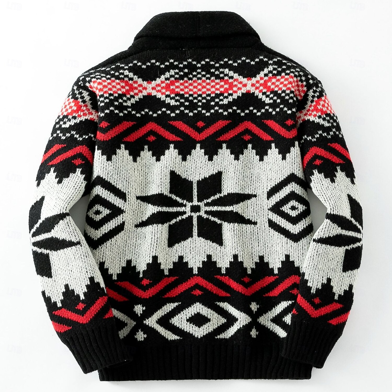 Herren Jacquard-Pullover Strickjacke Kurzer Pullover Strickpullover Gerippt Gehäkelt Stricken Standard Strick Jacquard Schneeflocke Schalrevers Modisch Klassisch Freizeitskleidung Verabredung 2026 - $55.99 –P2
