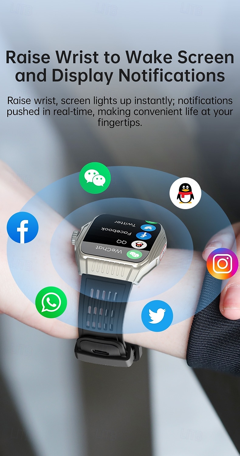 JT03 Smart Watch Bluetooth Call SOS Voice Assistant Heart Rate Monitor Step Exercise Watch Bracelet 2025 - $85.99 –P15