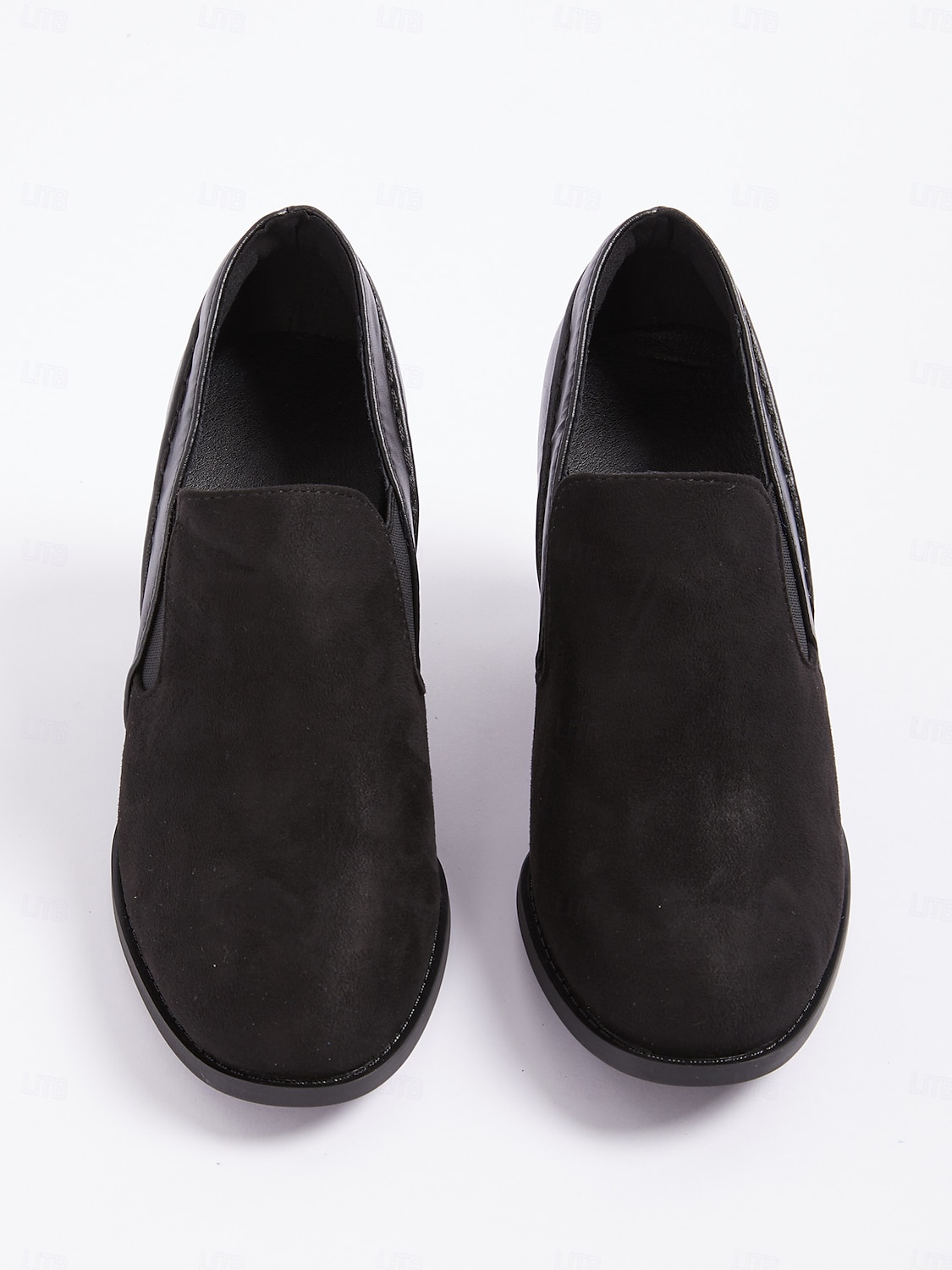 Women's Black Faux Suede Block Heel Slip-On Ankle Shoes – Comfortable and Stylish Office Pumps 2025 - $42.99 –P3