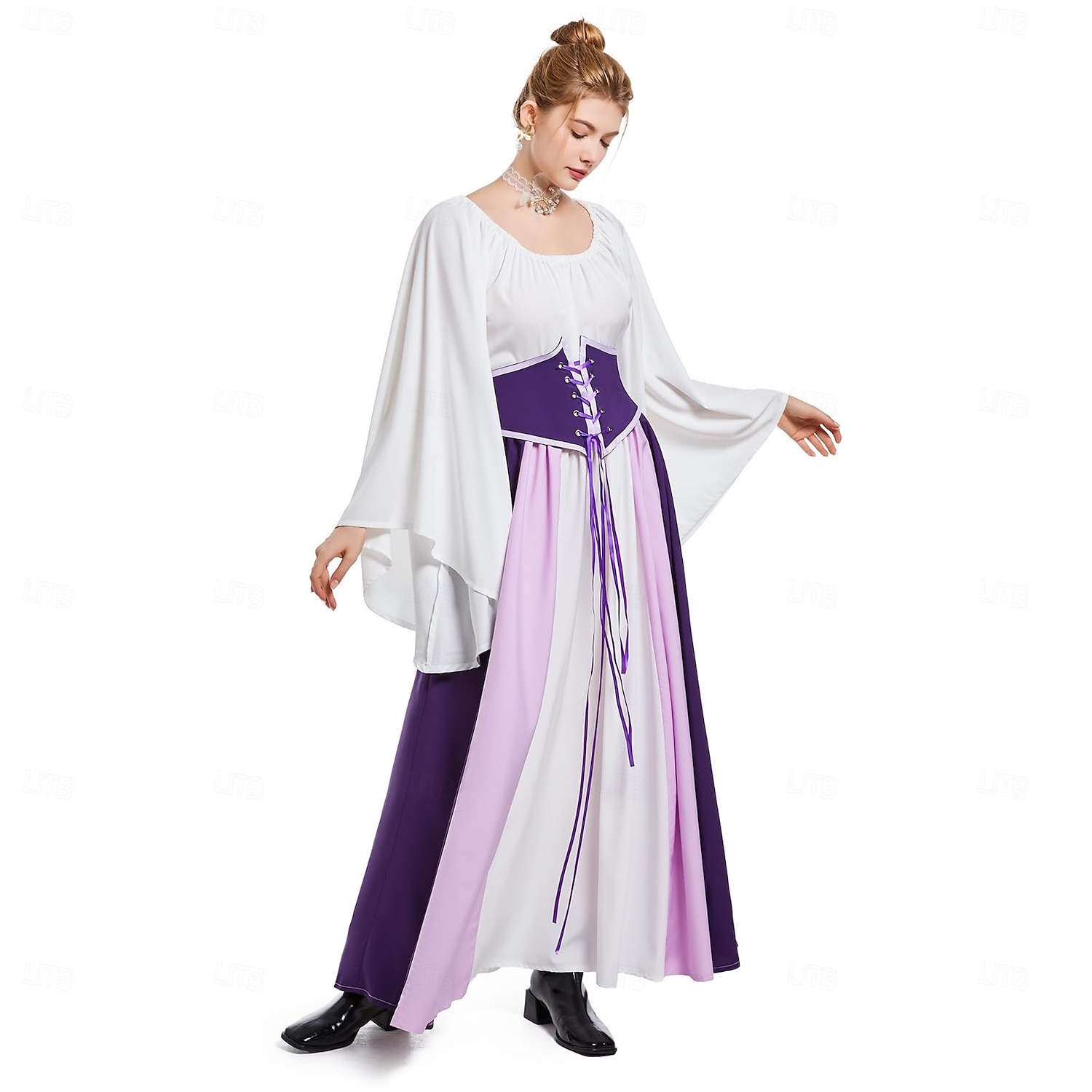 Retro Středověké Renesanční Šaty Šaty inspirované Regency Ren Faire Elf Viking Elfí Dámské Keltské Pirát Fantazie předvečer Všech svatých Karneval Plesová maškaráda Párty LARP Ren Faire Dospělé Šaty 2025 - $46.99 –P14