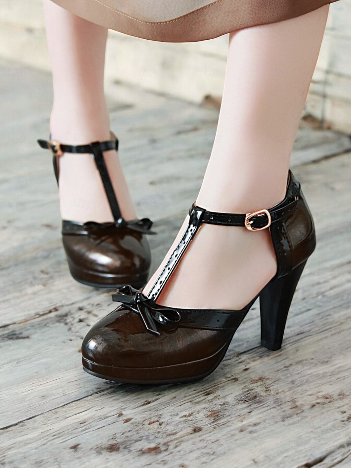 Escarpins rétro à talons hauts et brides en T pour femmes avec nœud et boucle – chaussures de style vintage classiques pour mariages, fêtes et événements officiels de 2025 ? $54.99 –P3