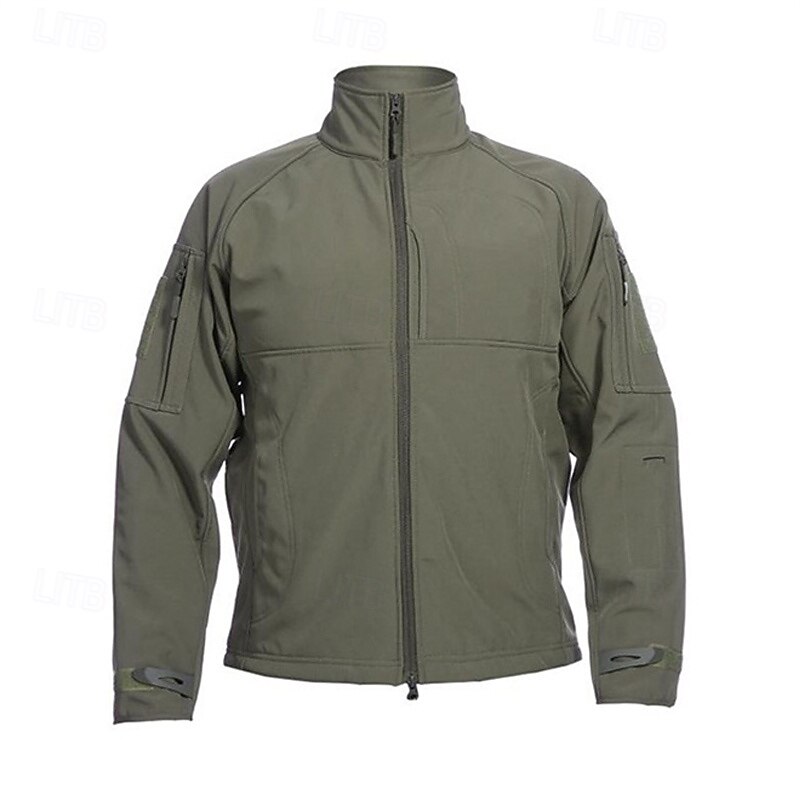 Herren Outdoorjacke Soft Shell Jacke Wanderjacke Winter Draussen Patchwork warm Fleece-Futter Wasserdicht Windundurchlässig Vliesjacken Warme taktische Jacke Voller Reißverschluss Klettern Camping 2025 - $56.99 –P6