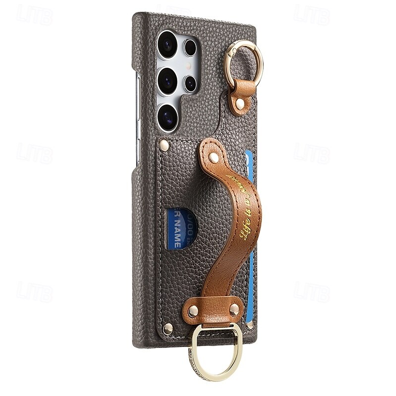telefon Kılıf Na S24 Ultra S24 Plus S24 S23 S23 Ultra S23 Plus S22 S22 Ultra S22 Plus S21 Ultra Osłona tylna Z podpórką z paskiem na nadgarstek Gniazdo karty Retro TPU Skóra PU 2025 - $18.99 –P3