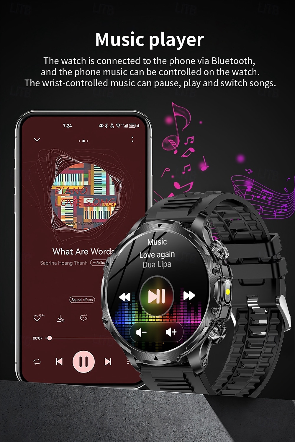 696 AK75 Smart Watch 1.85 inch Smart Band Fitness Bracelet Bluetooth Pedometer Call Reminder Sleep Tracker Compatible with Android iOS Men Hands-Free Calls Message Reminder Step Tracker IPX-0 52mm 2025 - $62.99 –P18