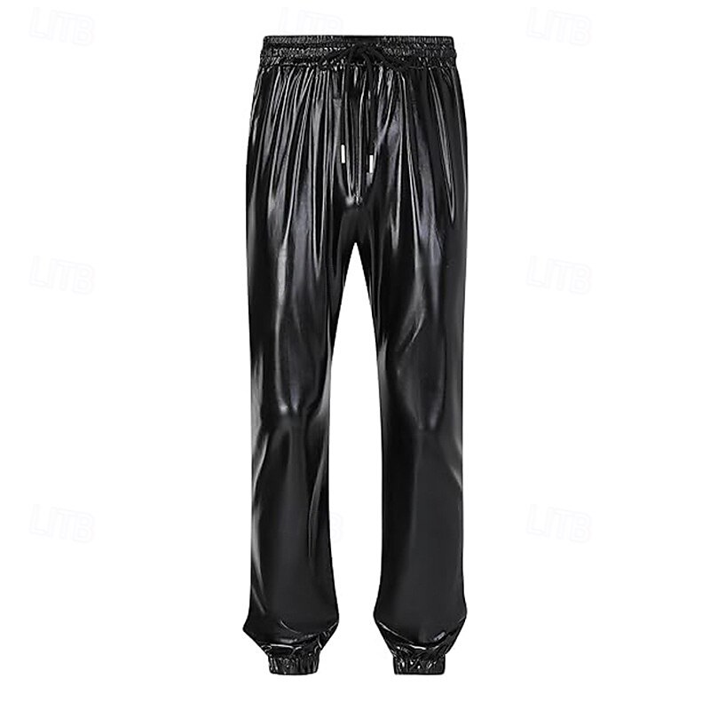 Per uomo Pareggiatore Pantaloni Pantaloni casual Tasche A cordoncino Vita elastica Liscio Comfort Palco Da mare Di tendenza Informale Argento Nero Media elasticità del 2025 a $22.99 –P6