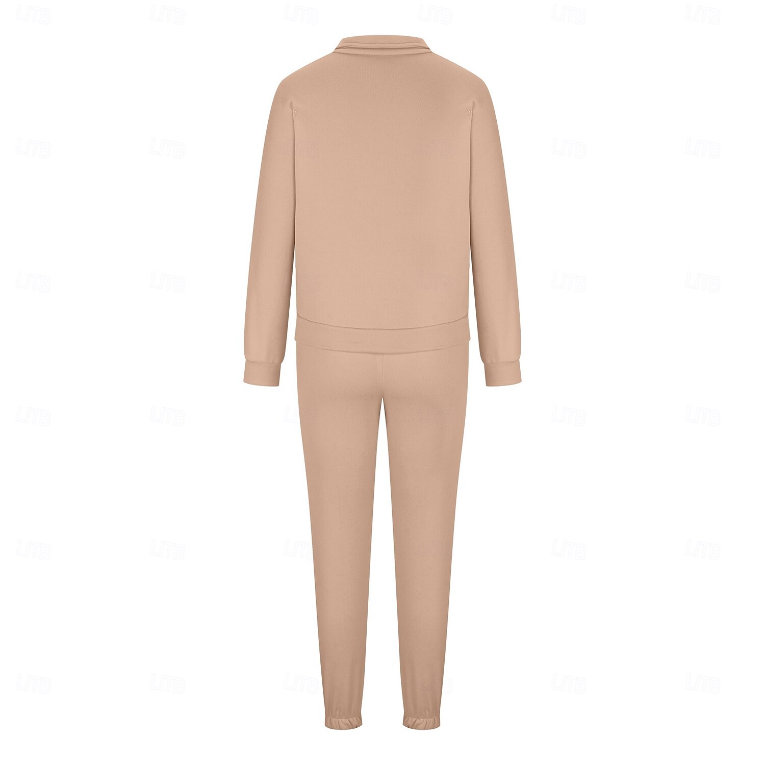 Da donna Caldo Felpa Sherpa Pantaloni in pile Manica lunga A collo alto Color Block Cerniera Esterno Bianco Marrone chiaro Primavera Oversize del 2025 a Kč719 –P2