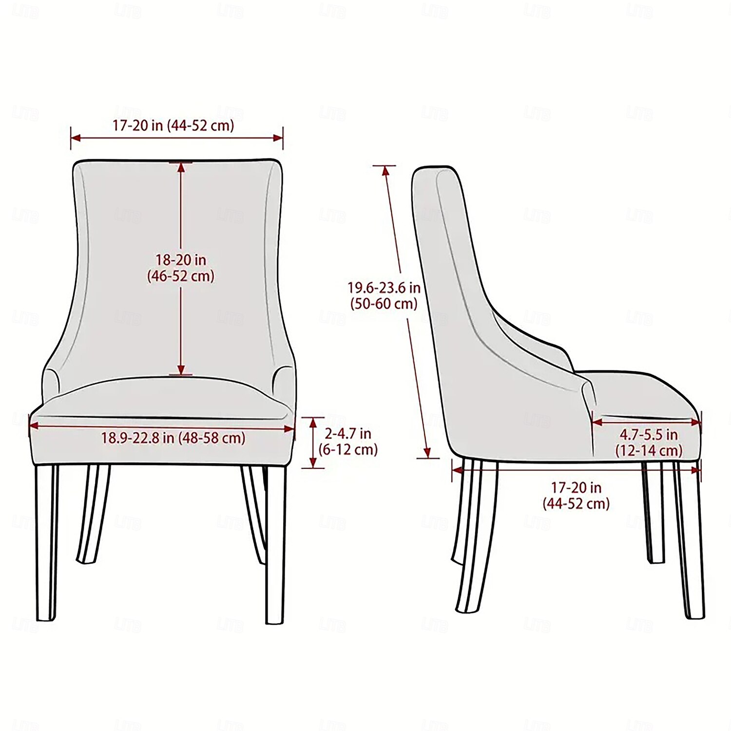 Potah židle Wingback Geometrický / Proužky / Rostliny S potiskem Polyester potahy 2025 - $24.99 –P2