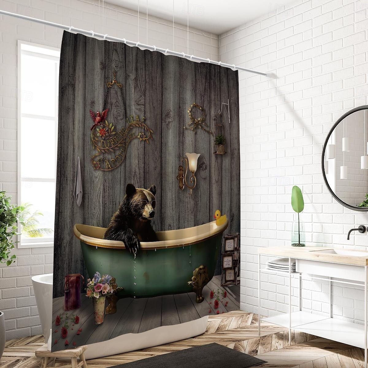 Sprchový závěs s háčky 180cm*180cm (70"*70") polyester pratelné voděodolné vzor retro vintage pro dekoraci koupelny a vany 2025 - $25.99 –P6