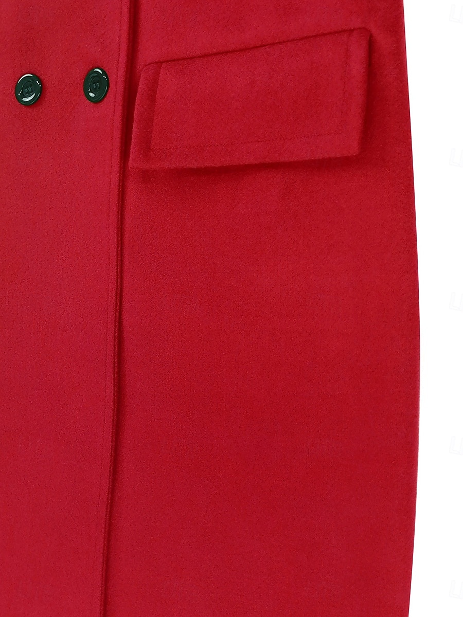 Damen Wintermantel Mantel Umhang / Umhänge Windundurchlässig warm halten Tasche Brautkleider schlicht Streetstyle Glatt Urlaub Arbeit Strasse Freizeitskleidung Einreihiger Verschluss Umlegekragen 2025 - $73.99 –P10